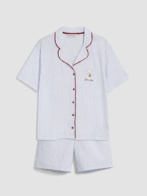 Şortlu Pijama Takımı AÇIK MAVİ BASKILI
