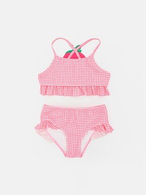 Bikini NEON PEMBE BASKILI