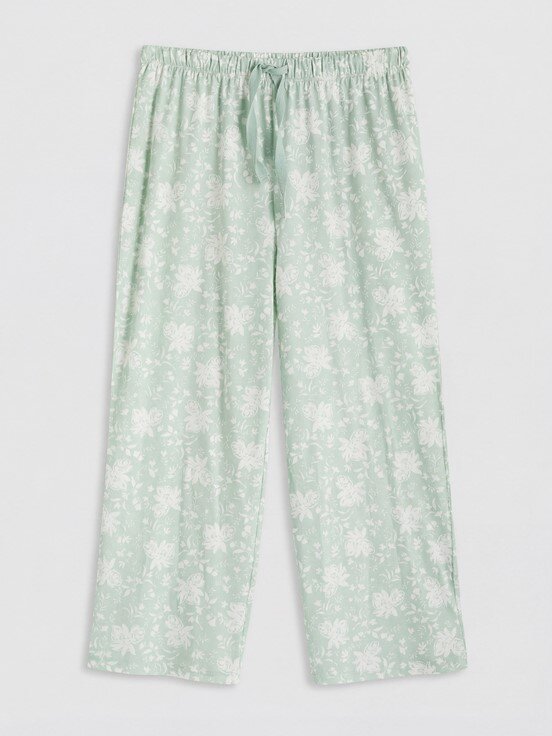 Kaprili Pijama Takımı AÇIK YEŞİL BASKILI