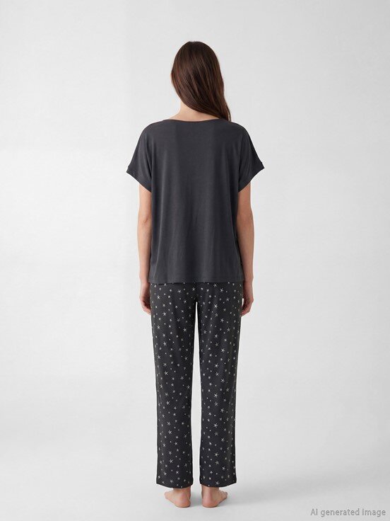 Pijama Takım ANTRASİT BASKILI