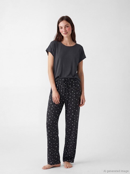 Pijama Takım ANTRASİT BASKILI