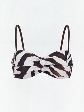 Bikini Üst KAHVERENGİ BASKILI