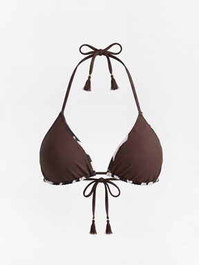 Bikini Üst KAHVERENGİ BASKILI
