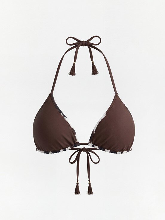 Bikini Üst KAHVERENGİ BASKILI