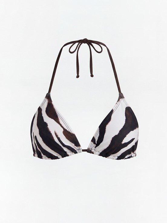 Bikini Üst KAHVERENGİ BASKILI