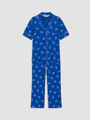 Pijama Takım KOYU MAVİ BASKILI