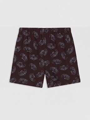 Şortlu Pijama Takımı KAHVERENGİ BASKILI