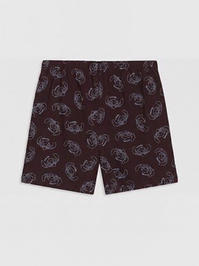 Şortlu Pijama Takımı KAHVERENGİ BASKILI