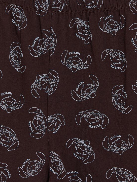 Şortlu Pijama Takımı KAHVERENGİ BASKILI