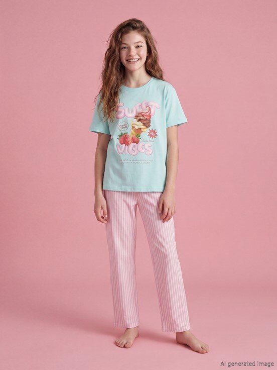 Pijama Takım UÇUK SUYEŞİLİ