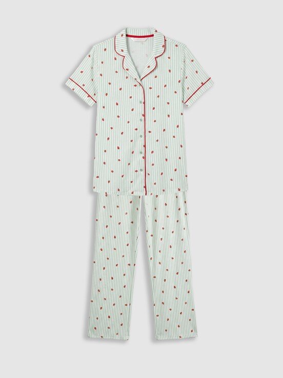 Pijama Takım EKRU BASKILI