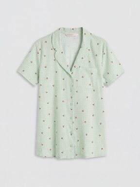 Şortlu Pijama Takımı EKRU BASKILI