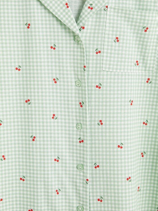 Şortlu Pijama Takımı EKRU BASKILI