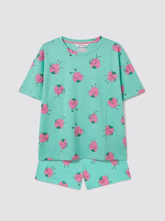 Pijama Takım SU YEŞİLİ BASKILI