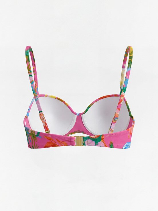 Bikini Üst CANLI PEMBE BASKILI