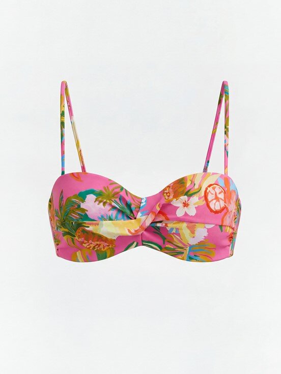 Bikini Üst CANLI PEMBE BASKILI