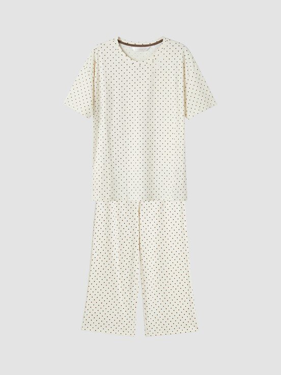 Kaprili Pijama Takımı EKRU BASKILI