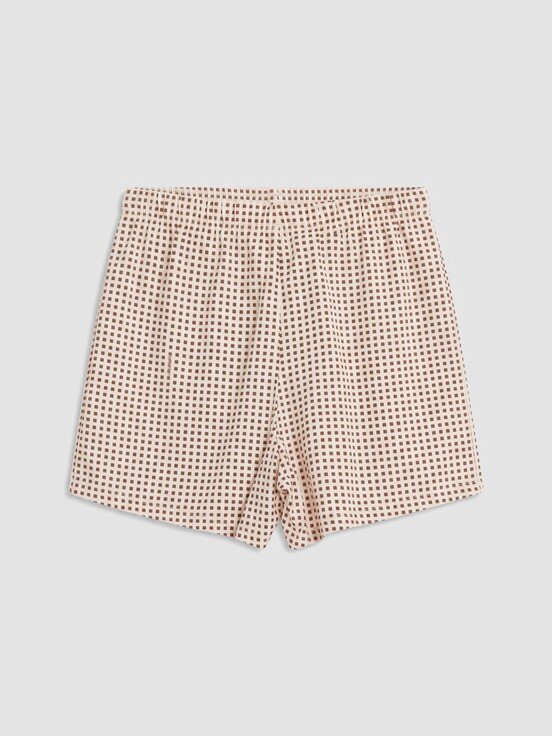 Şortlu Pijama Takımı AÇIK KAHVERENGİ BASKILI