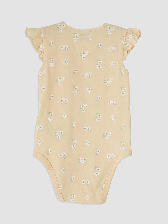 Çıtçıtlı Body SARI BASKILI