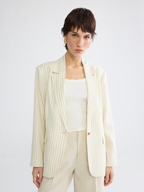 Blazer Ceket KAHVERENGİ ÇİZGİLİ