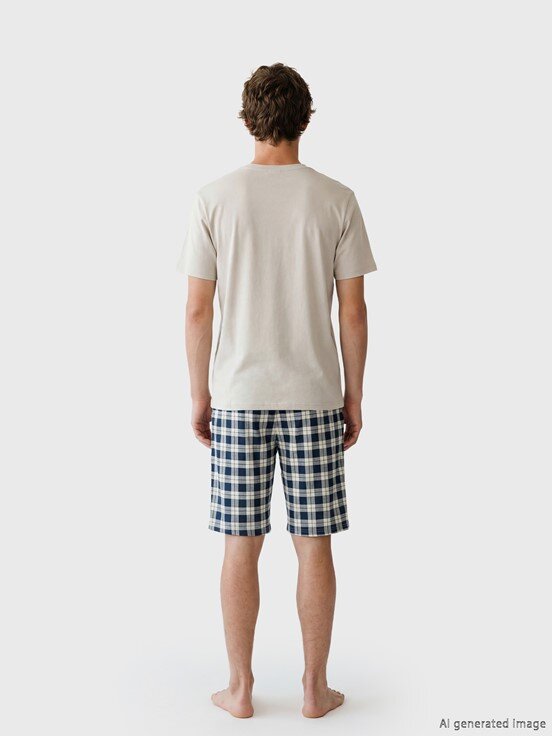 Şortlu Pijama Takımı AÇIK GRİ BASKILI