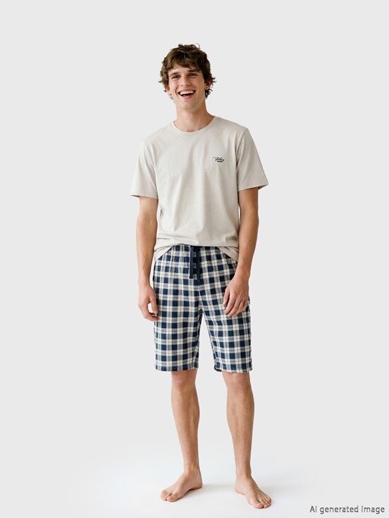 Şortlu Pijama Takımı AÇIK GRİ BASKILI
