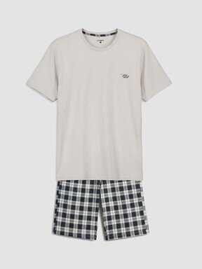 Şortlu Pijama Takımı AÇIK GRİ BASKILI