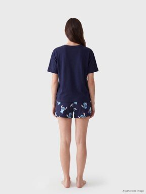 Şortlu Pijama Takımı LACİVERT BASKILI