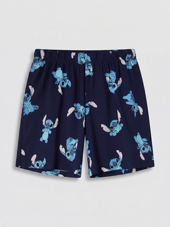 Şortlu Pijama Takımı LACİVERT BASKILI