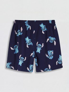 Şortlu Pijama Takımı LACİVERT BASKILI