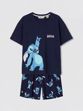 Şortlu Pijama Takımı LACİVERT BASKILI