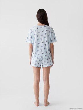 Şortlu Pijama Takımı UÇUK MAVİ BASKILI