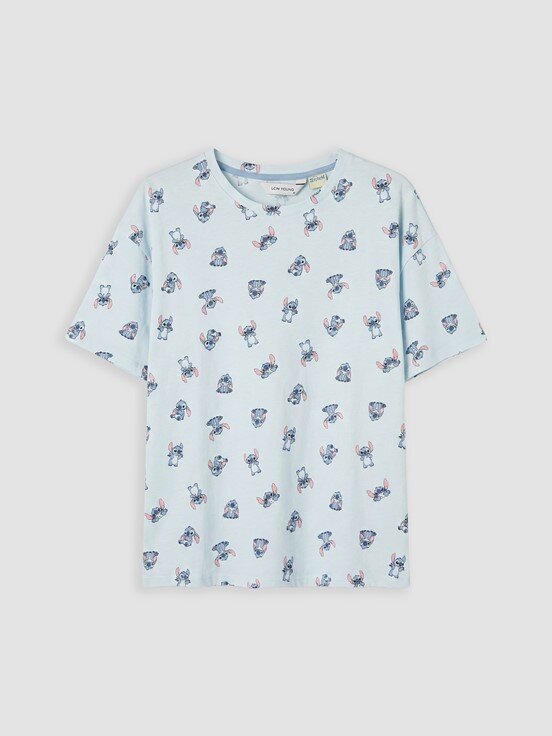 Şortlu Pijama Takımı UÇUK MAVİ BASKILI