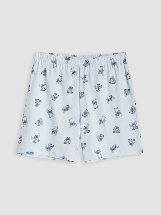 Şortlu Pijama Takımı UÇUK MAVİ BASKILI