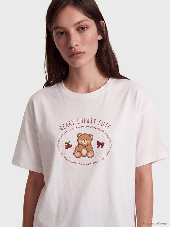 Şortlu Pijama Takımı BORDO BASKILI