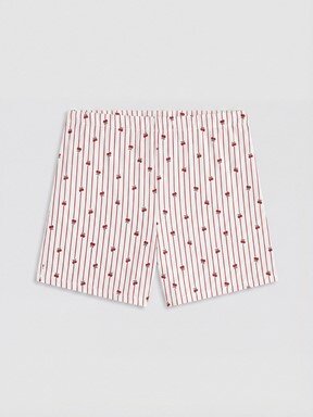 Şortlu Pijama Takımı BORDO BASKILI