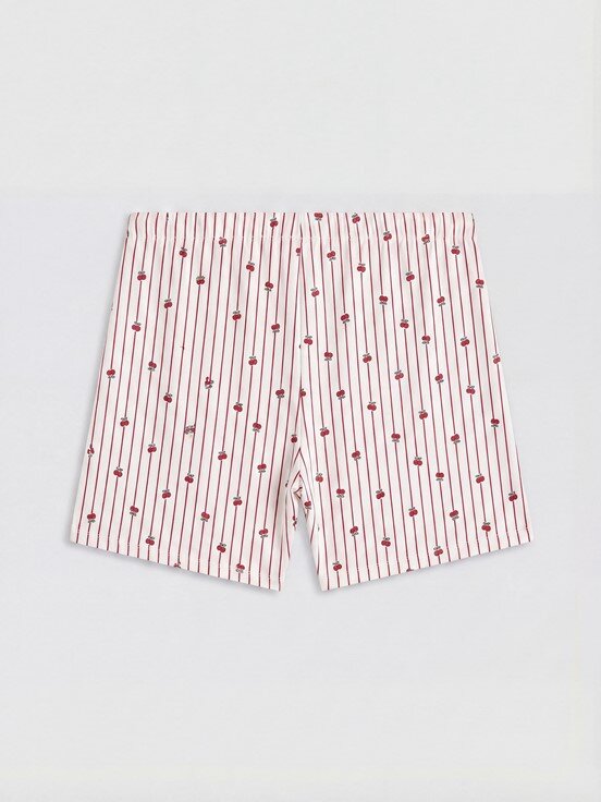 Şortlu Pijama Takımı BORDO BASKILI