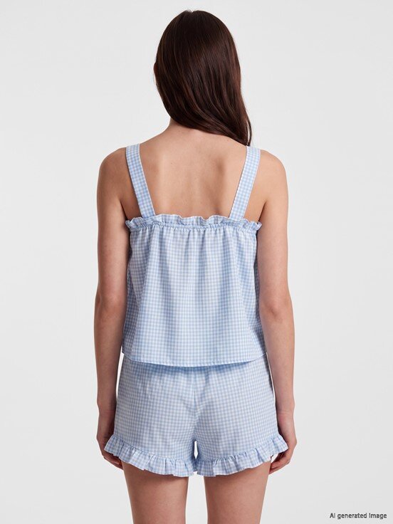 Şortlu Pijama Takımı EKRU BASKILI