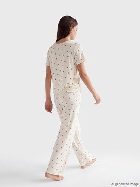 Kaprili Pijama Takımı EKRU BASKILI