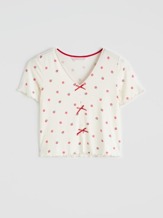 Kaprili Pijama Takımı EKRU BASKILI