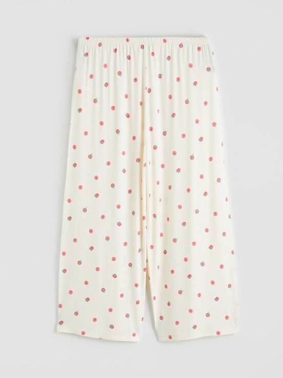 Kaprili Pijama Takımı EKRU BASKILI