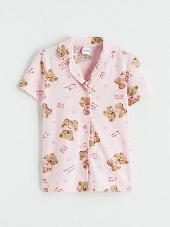 Şortlu Pijama Takımı PEMBE BASKILI