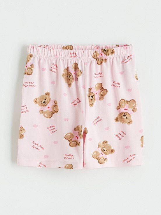 Şortlu Pijama Takımı PEMBE BASKILI