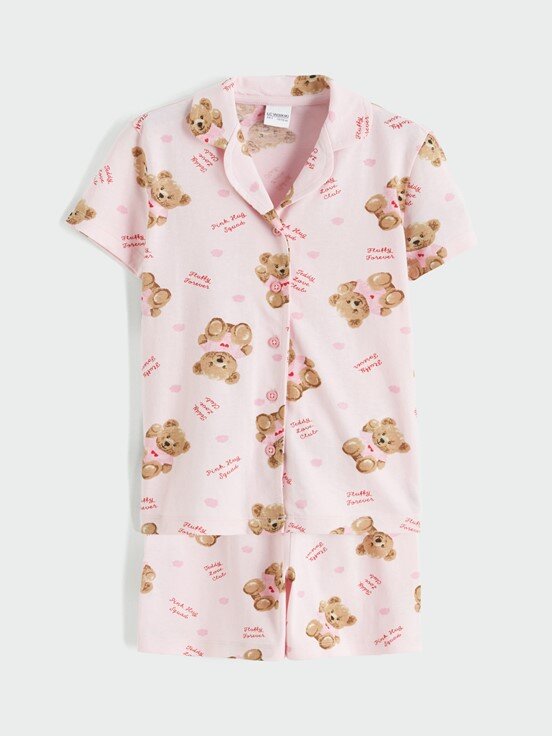 Şortlu Pijama Takımı PEMBE BASKILI