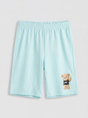 Şortlu Pijama Takımı MAVİ BASKILI