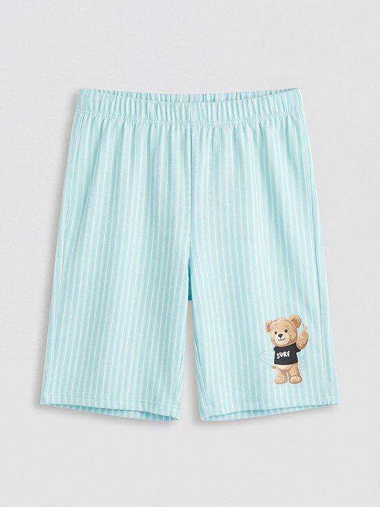 Şortlu Pijama Takımı MAVİ BASKILI