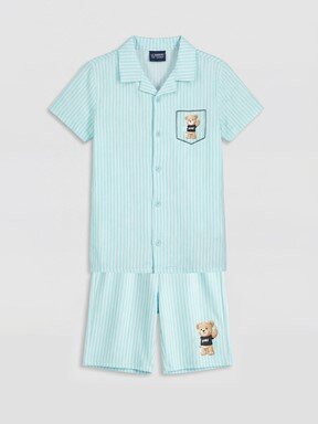Şortlu Pijama Takımı MAVİ BASKILI