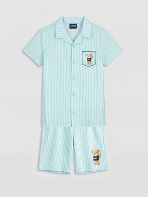Şortlu Pijama Takımı MAVİ BASKILI