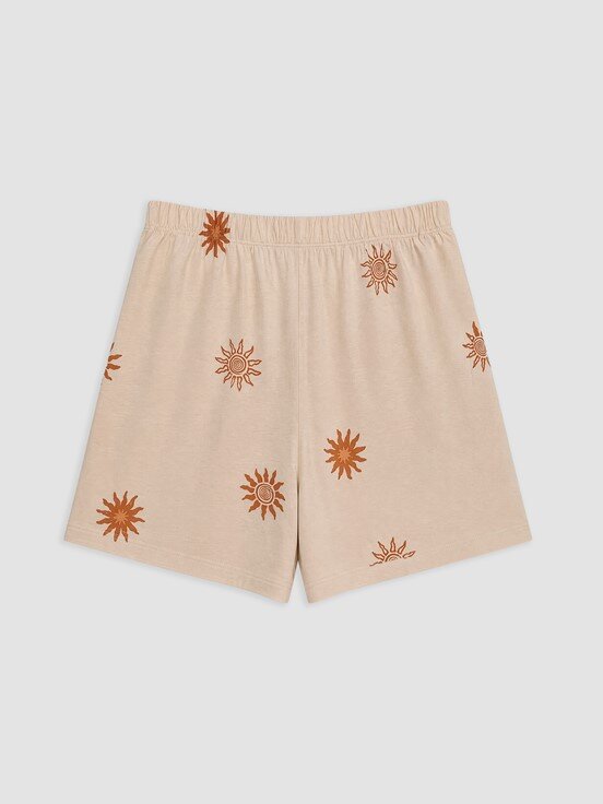 Şortlu Pijama Takımı EKRU BASKILI