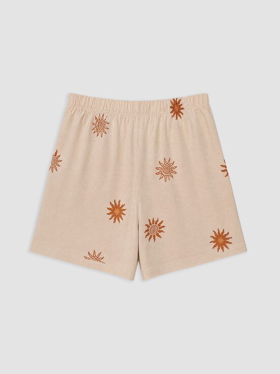 Şortlu Pijama Takımı EKRU BASKILI